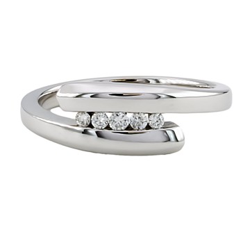 9ct white gold Diamond half eternity Ring size K